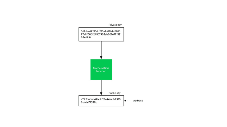 Private and Public Keys on a Blockchain